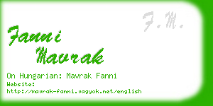 fanni mavrak business card